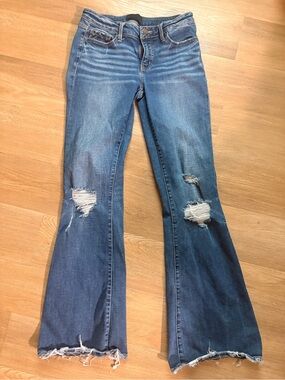 Buckle Black Distressed Flare Jeans